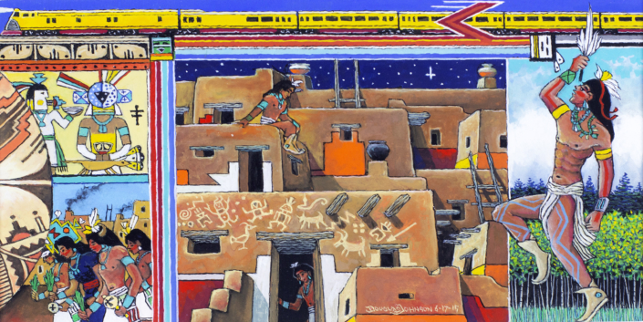Douglas Johnson, Alors on Danse, 2015 gouache on board, 4.75 x 9 in. Collection of the Tucson Museum of Art. Gift of the Artist. 2018.32.4 Douglas Johnson, Alors on Danse, 2015 gouache on board, 4.75 x 9 in. Collection of the Tucson Museum of Art. Gift of the Artist. 2018.32.4